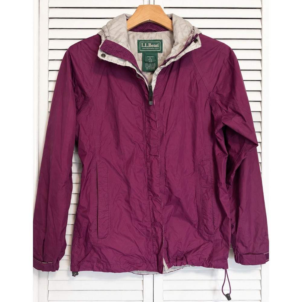 L.L. BEAN Sz S Jacket Coat Rain Hooded Zip Front & Pockets Gorpcore Gore-Tex